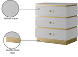 Esme Velvet Contemporary Side Table with Elegant Gold Trim, Stylish Storage & Modern Design