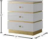 Esme Velvet Contemporary Side Table with Elegant Gold Trim, Stylish Storage & Modern Design