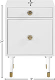 Lia Contemporary Side Table with Gold Trim and Acrylic Legs - Stylish Storage for Modern Decor