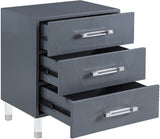 Anastasia Acrylic Contemporary Side Table - Stylish Three-Drawer Organizer for Modern Bedrooms