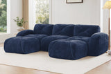 MYLO 110" 3-Seater Sofa with 2 Ottomans