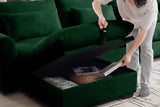 PERTH 86" Loveseat with 2 Ottomans