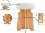 Jasper Counter Stool in Cream Boucle - Stylish Mid Century Design with Solid White Oak Frame