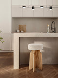 Jasper Counter Stool in Cream Boucle - Stylish Mid Century Design with Solid White Oak Frame