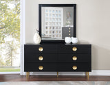Zayne Engineered Wood Contemporary Dresser with Elegant Gold Accents for Modern Home Décor