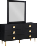 Zayne Engineered Wood Contemporary Dresser with Elegant Gold Accents for Modern Home Décor