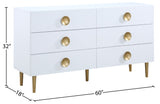Zayne Engineered Wood Contemporary Dresser with Elegant Gold Accents for Modern Home Décor