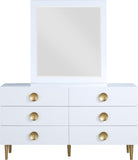 Zayne Engineered Wood Contemporary Dresser with Elegant Gold Accents for Modern Home Décor
