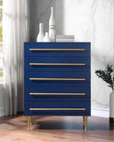 Marisol Contemporary Chest with Rich Black Finish and Stylish Brushed Gold Metal Accents 36"W