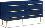 Marisol Contemporary Dresser with Rich Black Finish and Brushed Gold Legs for Modern Elegance
