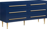 Marisol Contemporary Dresser with Rich Black Finish and Brushed Gold Legs for Modern Elegance