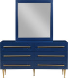 Marisol Contemporary Dresser with Rich Black Finish and Brushed Gold Legs for Modern Elegance