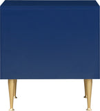 Marisol Contemporary Night Stand with Rich Black Finish and Stylish Brushed Gold Metal Accents