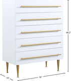 Marisol Contemporary Chest with Rich Black Finish and Stylish Brushed Gold Metal Accents 36"W