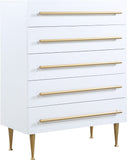 Marisol Contemporary Chest with Rich Black Finish and Stylish Brushed Gold Metal Accents 36"W