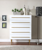Marisol Contemporary Chest with Rich Black Finish and Stylish Brushed Gold Metal Accents 36"W