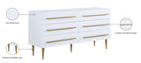 Marisol Contemporary Dresser with Rich Black Finish and Brushed Gold Legs for Modern Elegance