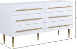 Marisol Contemporary Dresser with Rich Black Finish and Brushed Gold Legs for Modern Elegance