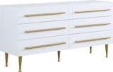 Marisol Contemporary Dresser with Rich Black Finish and Brushed Gold Legs for Modern Elegance