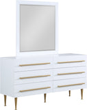Marisol Contemporary Dresser with Rich Black Finish and Brushed Gold Legs for Modern Elegance