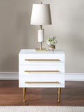 Marisol Contemporary Night Stand with Rich Black Finish and Stylish Brushed Gold Metal Accents
