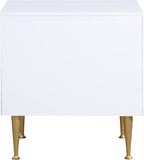 Marisol Contemporary Night Stand with Rich Black Finish and Stylish Brushed Gold Metal Accents