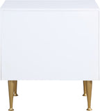 Marisol Contemporary Night Stand with Rich Black Finish and Stylish Brushed Gold Metal Accents