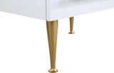 Marisol Contemporary Night Stand with Rich Black Finish and Stylish Brushed Gold Metal Accents