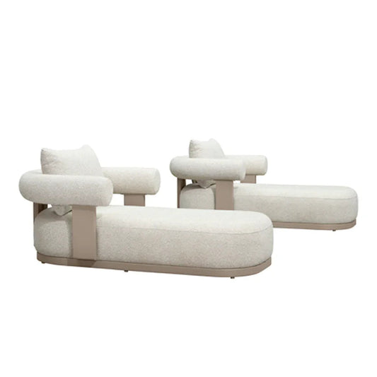 PURPLE LEAF Outdoor Chaise Lounge Modern Luxury Aluminum Lounger Daybed with Olefin Lumbar Pillow and Armrest for Patio Poolside Beach Sunbathing Deck