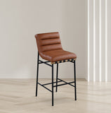 Burke Bar Stool - Stylish Contemporary Counter Stool with Soft Upholstery and Sturdy Metal Frame
