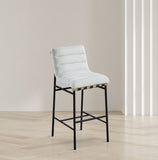 Burke Bar Stool - Stylish Contemporary Counter Stool with Soft Upholstery and Sturdy Metal Frame
