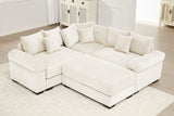 DESEO 79" Sectional Sofa with Ottoman