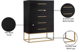 Maxine Black Chest - Modern Elegance with Gold Accents, Spacious Drawers & Chic Contemporary Design
