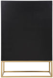 Maxine Black Chest - Modern Elegance with Gold Accents, Spacious Drawers & Chic Contemporary Design