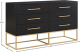 Maxine Black Dresser - Modern Contemporary Design with Gold Accents for Stylish Bedroom Storage