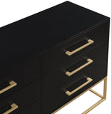 Maxine Black Dresser - Modern Contemporary Design with Gold Accents for Stylish Bedroom Storage