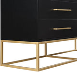 Maxine Black Dresser - Modern Contemporary Design with Gold Accents for Stylish Bedroom Storage