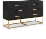 Maxine Black Dresser - Modern Contemporary Design with Gold Accents for Stylish Bedroom Storage