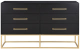 Maxine Black Dresser - Modern Contemporary Design with Gold Accents for Stylish Bedroom Storage