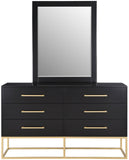Maxine Black Dresser - Modern Contemporary Design with Gold Accents for Stylish Bedroom Storage
