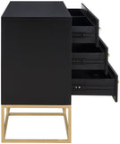 Maxine Black Dresser - Modern Contemporary Design with Gold Accents for Stylish Bedroom Storage
