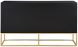 Maxine Black Dresser - Modern Contemporary Design with Gold Accents for Stylish Bedroom Storage