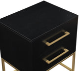 Maxine Black Night Stand - Modern Elegance with Gold Accents, Stylish Storage & Contemporary Design