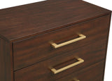 Maxine Contemporary Engineered Wood Chest with Rich Black Finish and Stylish Brushed Gold Accents