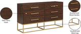 Maxine Contemporary Engineered Wood Dresser with Rich Black Finish and Brushed Gold Accents