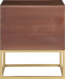 Maxine Contemporary Night Stand with Rich Black Finish and Stylish Brushed Gold Metal Accents