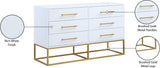 Maxine Contemporary Engineered Wood Dresser with Rich Black Finish and Brushed Gold Accents