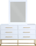 Maxine Contemporary Engineered Wood Dresser with Rich Black Finish and Brushed Gold Accents