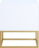 Maxine Contemporary Night Stand with Rich Black Finish and Stylish Brushed Gold Metal Accents