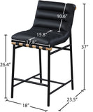 Burke Contemporary Counter Stool with Soft Upholstery and Sturdy Matte Black Metal Frame for Dining